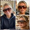 FEISEDY Vintage Pilot Sunglasses Double Bridge Women Men Large Square Thick Frame Trendy Eyewear UV400 B2846 view 3