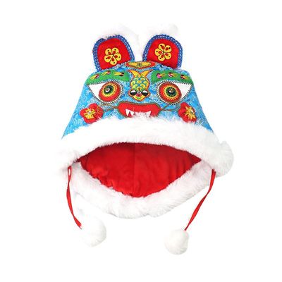 2022 Kids Beanie Hat for Year of The Tiger, Winter Tiger Shaped Fleeced Hat Boys Girls for Chinese New Year Baby Shower (Blue), One Size