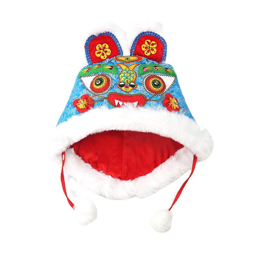 2022 Kids Beanie Hat for Year of The Tiger, Winter Tiger Shaped Fleeced Hat Boys Girls for Chinese New Year Baby Shower (Blue), One Size