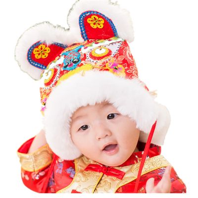 2022 Kids Beanie Hat for Year of The Tiger, Winter Tiger Shaped Fleeced Hat Boys Girls for Chinese New Year Baby Shower (Red), One Size