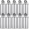 CHENGU 10 Pcs Aluminum Water Bottle 20 oz Reusable Bottles Lightweight Leak Proof Aluminum Sports Travel Bottles with Twist Cap Buckle for Gym, Hiking, Cycling, Camping, Fishing (Silver) view 1
