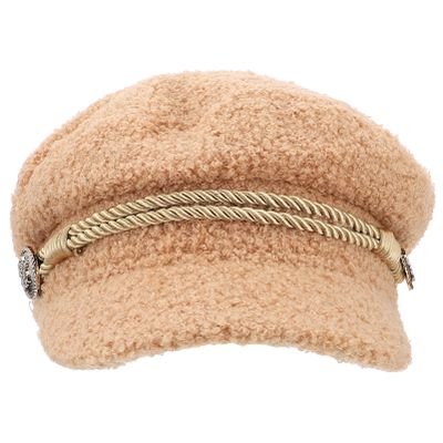 1pc Octagonal Lambwool Hat for Women Warm Stylish and Versatile Accessory for Autumn and Fashion Beige