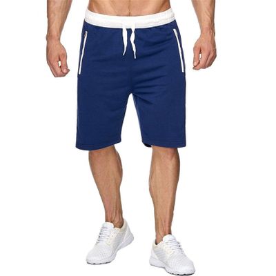 Kaxiya2021 Men's Drawstring Sweat Short Pants Elastic Waist Baggy Flat Front Shorts Zipper Pockets Half Trousers Joggers (3X-Large,Royal Blue)