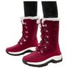 ZBYY Women's Warm Faux Fur Lined Mid Calf Winter Snow Boots Lace-up Mid-Calf Boots Walking Comfort Outdoor Booties view 1
