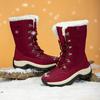 ZBYY Women's Warm Faux Fur Lined Mid Calf Winter Snow Boots Lace-up Mid-Calf Boots Walking Comfort Outdoor Booties view 3
