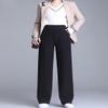 Snoly Women's Autumn Winter Thick Knitting Casual High Waist Wide Leg Drape Loose Casual Straight Mopping Pants (Medium, 1#Black) view 4