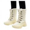 ZBYY Women's Warm Faux Fur Lined Mid Calf Winter Snow Boots Lace-up Mid-Calf Boots Walking Comfort Outdoor Booties view 1