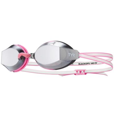 TYR Black Ops 140 EV Racing Mirrored Swim Goggles Women's Fit, Silver/Pink