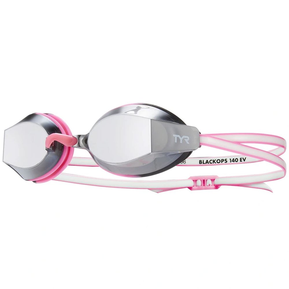 TYR Black Ops 140 EV Racing Mirrored Swim Goggles Women's Fit, Silver/Pink