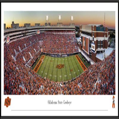 Oklahoma State Football (50 yd - sunset) - 40.25x13.75-inch Standard Framed Print by Blakeway Panoramas