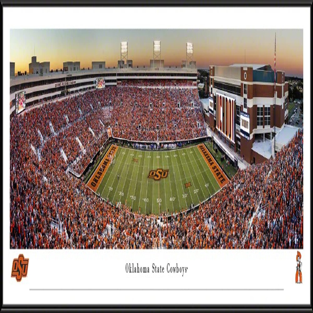 Oklahoma State Football (50 yd - sunset) - 40.25x13.75-inch Standard Framed Print by Blakeway Panoramas