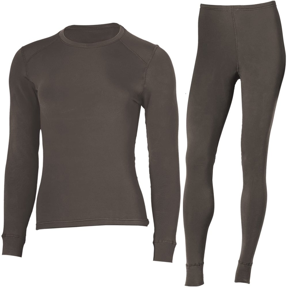 Chern Yueh Women Thermal Underwear Long Johns Set with Fleece Lined Ultra Soft Base Layer Cold Weather Top Bottom (Charcoal, Large)