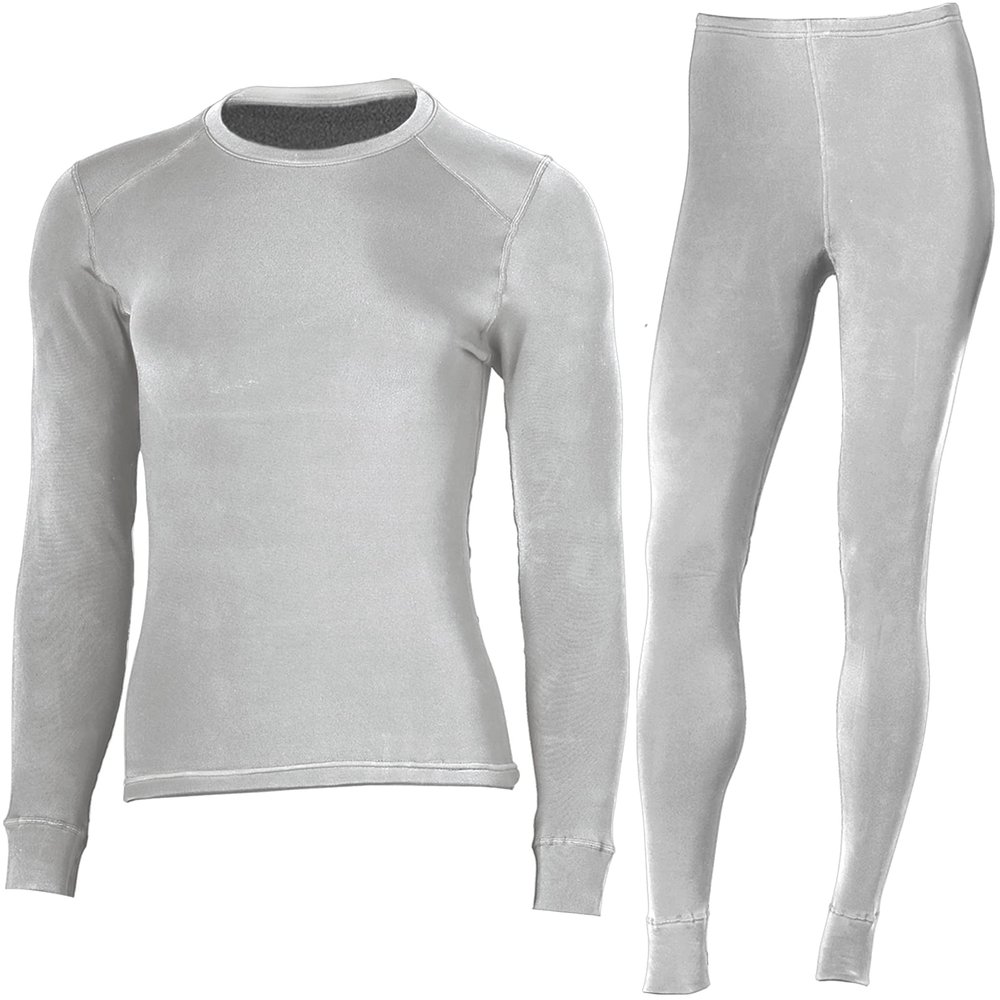 Chern Yueh Women Thermal Underwear Long Johns Set with Fleece Lined Ultra Soft Base Layer Cold Weather Top Bottom (Grey, X-Large)