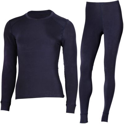 Chern Yueh Women Thermal Underwear Long Johns Set with Fleece Lined Ultra Soft Base Layer Cold Weather Top Bottom (Navy, Medium)