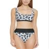 DKNY Womens Printed High-Waist Swim Bottom Separates Blue M view 1