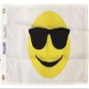 Smiley Face with Sunglasses - 12 inch by 18 inch Nylon Courtesy Flag view 1
