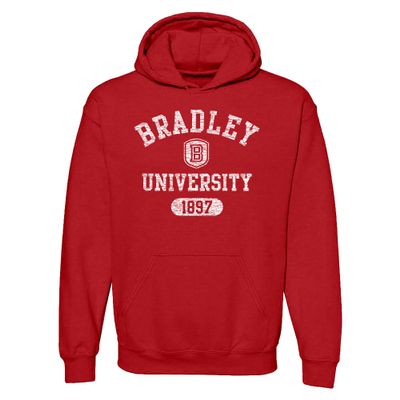 UGP Campus Apparel AH20 - Bradley Braves Athletic Arch Hoodie - Medium - Red