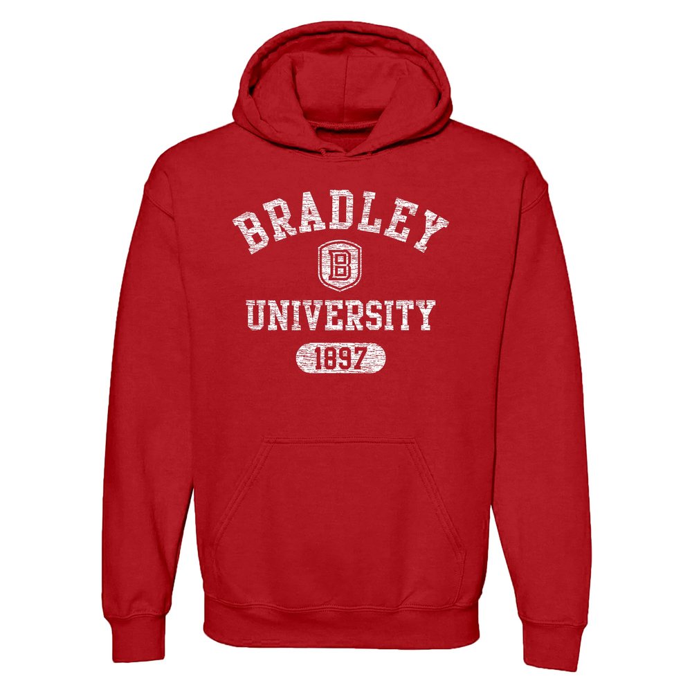 UGP Campus Apparel AH20 - Bradley Braves Athletic Arch Hoodie - Medium - Red