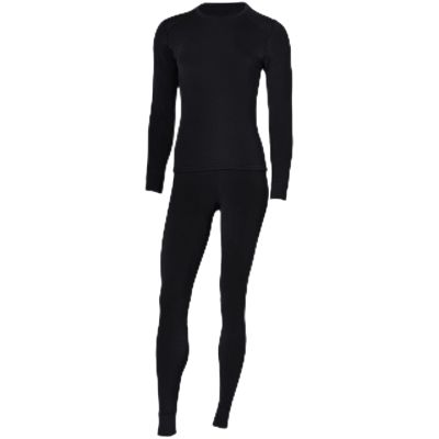 Chern Yueh Womens Fleece Lined Thermal Base Layer Set Long Sleeve Shirt and Leggings (Black, X-Large)