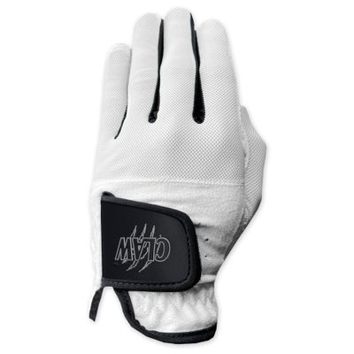 CaddyDaddy Claw PRO Golf Gloves for Men | Flex-Mesh Suede/Design for Cool Ventilation | Lasts 3-5 Times Longer Than Leather | Silicone-Web Coating for Maximum Grip | Washable | White | LH-Cadet Large