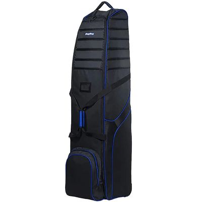Bag Boy T-660 Golf Travel Cover for Airlines, Quilted Padded Top, Internal Compression Strap, Lockable Full Wrap-Around Zipper, In-Line Skate Wheels, Black/Red