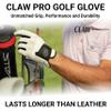 CaddyDaddy Claw PRO Golf Gloves for Men | Flex-Mesh Suede/Design for Cool Ventilation | Lasts 3-5 Times Longer Than Leather | Silicone-Web Coating for Maximum Grip | Washable | White | LH-Large view 2