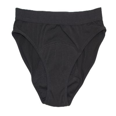 Maxim Organic Cotton Period Underwear for Women, Medium Absorbency, Classic Bikini Style, Reusable & Leakproof Period Panties (XLarge, Black, 1 Pc)