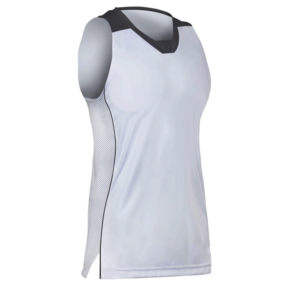 Prime Basketball Jersey, Women's Small, White with Black Trim