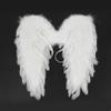 JEATHA Girs Adults Feather Angel Wings Black White Fairy Wings Fancy Dress Costume for Masquerade Halloween Theme Party White Size B One Size view 3