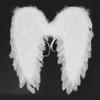 JEATHA Girs Adults Feather Angel Wings Black White Fairy Wings Fancy Dress Costume for Masquerade Halloween Theme Party White Size B One Size view 4