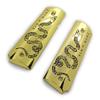 1911 Metal Grips, Gun Grips Screws Included, Full Size (Government/Commander), Smooth W Join or DIE Snake, Ambi Safety Cut Gold Plated view 1