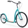 sixthreezero Around The Block Adult Scooter, Single Speed Beach Cruiser Kick Scooter for Adults, 26 Inch Front and 20 Inch Back Wheels, Teal view 1