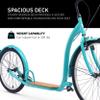 sixthreezero Around The Block Adult Scooter, Single Speed Beach Cruiser Kick Scooter for Adults, 26 Inch Front and 20 Inch Back Wheels, Teal view 4