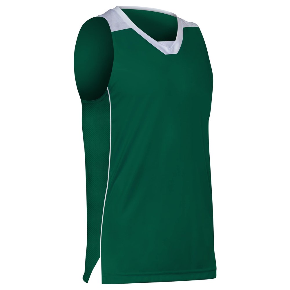 Prime Basketball Jersey, Men's 3X-Large, Forest Green with White Trim