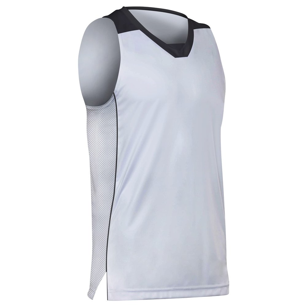 Prime Basketball Jersey, Youth Large, White with Black Trim