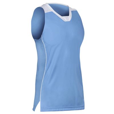Prime Basketball Jersey, Girl's Medium, Light Blue with White Trim