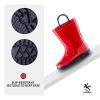 EUXTERPA Boys Girls Waterproof Rain Boots Kids Toddler Solid Color Boots with Easy On Handles, Red-Navy, Toddler Size 7 view 4
