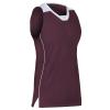 Prime Basketball Jersey, Girl's Small, Maroon with White Trim view 1