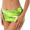 YONGHS Women's PVC Leather Shiny Stretchy Metallic Liquid Wet Look Short Mini Skirt Bodycon Skirt Fluorescent Green One Size view 3