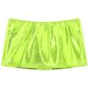 YONGHS Women's PVC Leather Shiny Stretchy Metallic Liquid Wet Look Short Mini Skirt Bodycon Skirt Fluorescent Green One Size view 4
