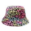 Fashion Winter Plush Fisherman Hat Warm Thick Fleece Faux Fur Bucket Hat Leopard Print Cap Snow Cozy Cow Bucket Hat view 1