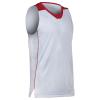 Prime Basketball Jersey, Men's Large, White with Scarlet Red Trim view 1