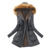 NaRHbrg Ladies Thicken Military Parka Jacket Womens Warm Fleece Cotton Coats Long Jacket Hooded Fashion Trench Coat Jacket view 1