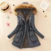 NaRHbrg Ladies Thicken Military Parka Jacket Womens Warm Fleece Cotton Coats Long Jacket Hooded Fashion Trench Coat Jacket view 2