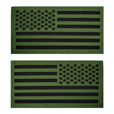 2 Pcs Infrared IR Regular and Reverse US USA American Flag Patch, 2x3.15 inch, Reflective Nylon Material, Hook and Loop, Military and Tactical Decor Patch for Clothing Jacket Cap Backpack