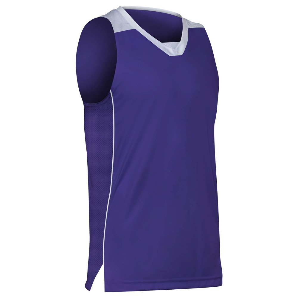 Prime Basketball Jersey, Youth Large, Purple with White Trim