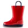 EUXTERPA Boys Girls Waterproof Rain Boots Kids Toddler Solid Color Boots with Easy On Handles, Red-Navy, Toddler Size 5 view 1