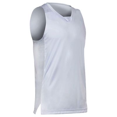Prime Basketball Jersey, Youth Small, White with White Trim