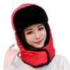 Trapper Hat Winter Ear Flaps Full Fleece Masks Hats Warm Winter Hats for Men Women Thickened Outdoor Ski Cap Red view 3