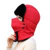 Trapper Hat Winter Ear Flaps Full Fleece Masks Hats Warm Winter Hats for Men Women Thickened Outdoor Ski Cap Red view 4